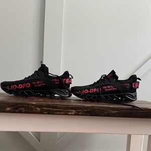Amazon Black and Red Athletic Sneakers